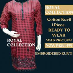 Branded - Embroidered Cotton Kurti with Phulkari (002)