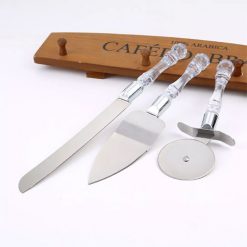 Cake Knife, Server And Pizza Cutter With Acrylic Handle (Set Of 3)