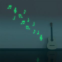 Set Of 15 Pcs Fluorescent Luminous Music Notes - Glow In The Dark