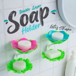 Double Layer Lotus Flower Shaped Soap Holder