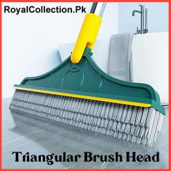 Triangular Brush Head - Floor Scrub Brush with Long Handle, Adjustable Magic Broom Brush 2 in 1 Cleaning Scrub Brush 120 Degree