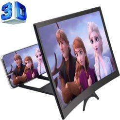 HD Screen Magnifier Amplifier for Mobile Phone 12'' 3D Curved Screen Enlarger for Cell Phone Stand Holder